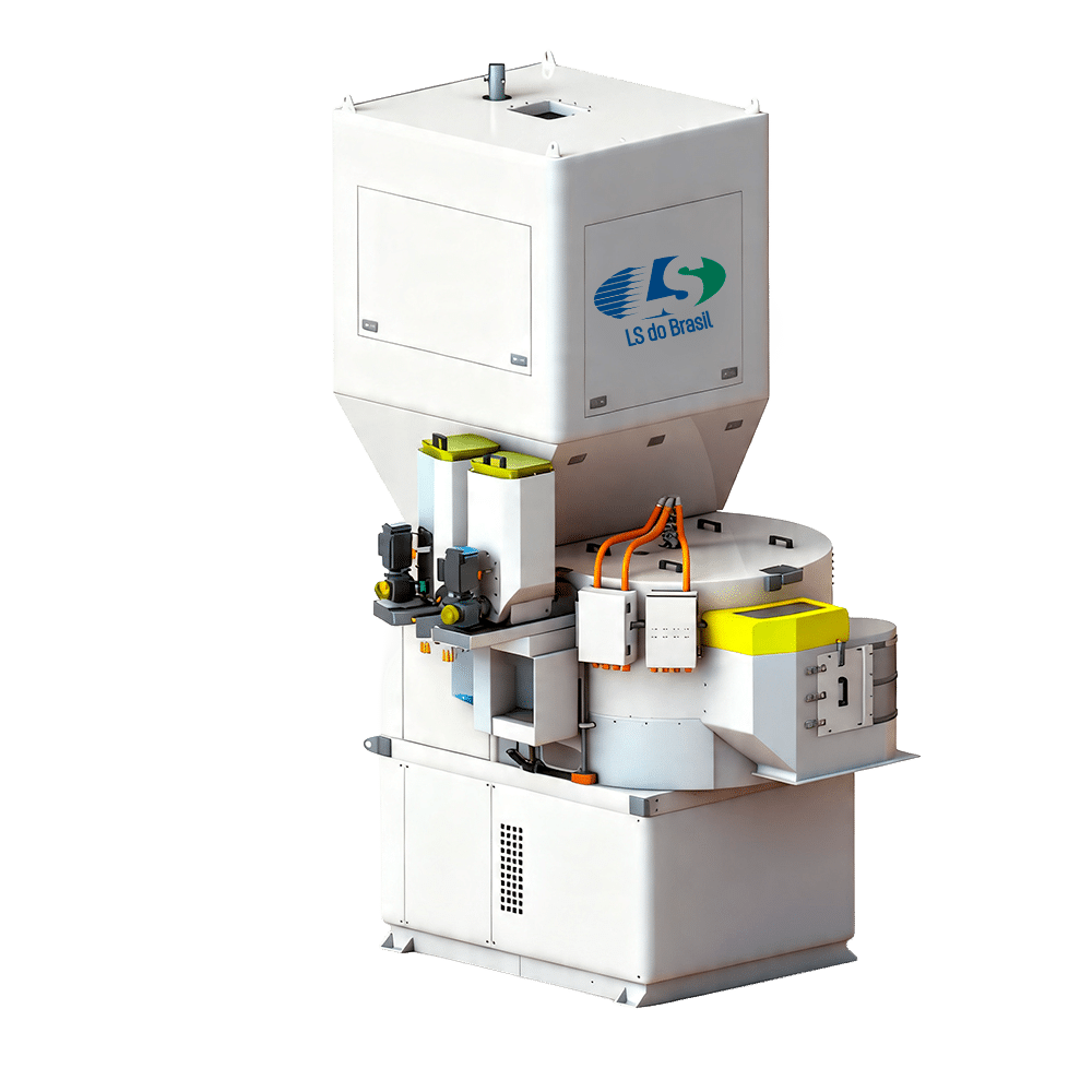 Tratadora de sementes industrial LS-B300S da LS do Brasil para bateladas de até 300 kg