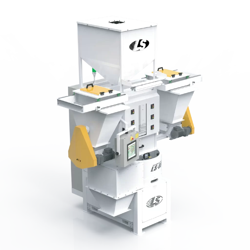 LS-B50 — Maquina de tratamento de sementes industrial.