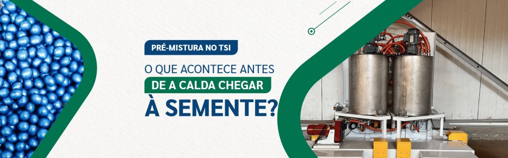 Sistema de pré-mistura da LS do Brasil com dois tanques de inox para preparo da calda no tratamento de sementes industrial (TSI)